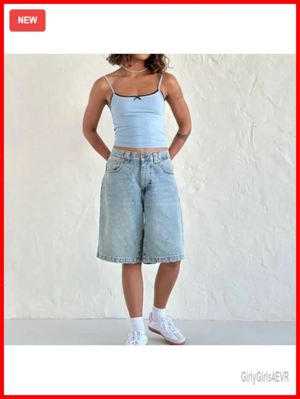 High Waisted Carpenter Denim Shorts with Pockets Y2K Trendy Summer Jorts